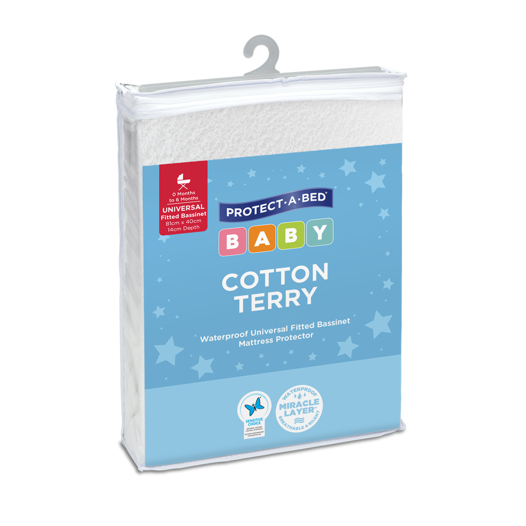 Cotton Terry Fitted Waterproof Bassinet Mattress Protector